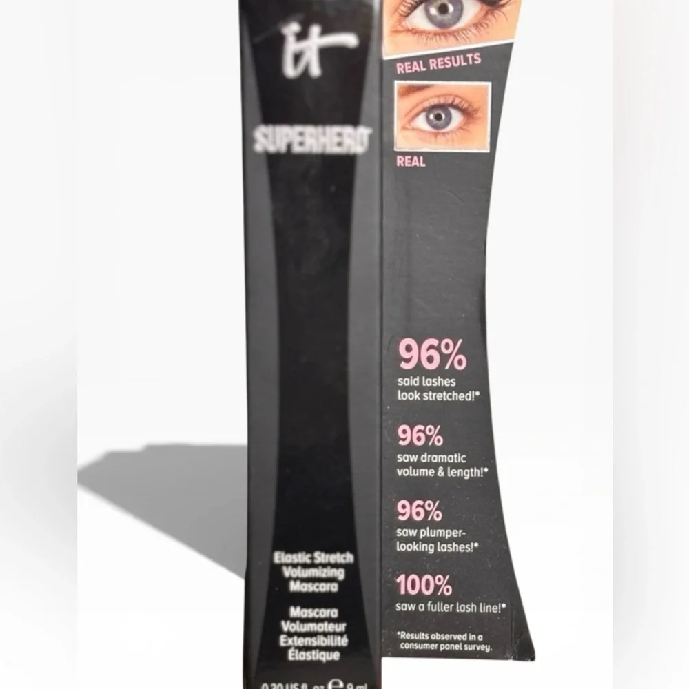 It Cosmetic SUPERHERO ELASTIC STRETCH VOLUMIZING AND LENGTHENING MASCARA NIB